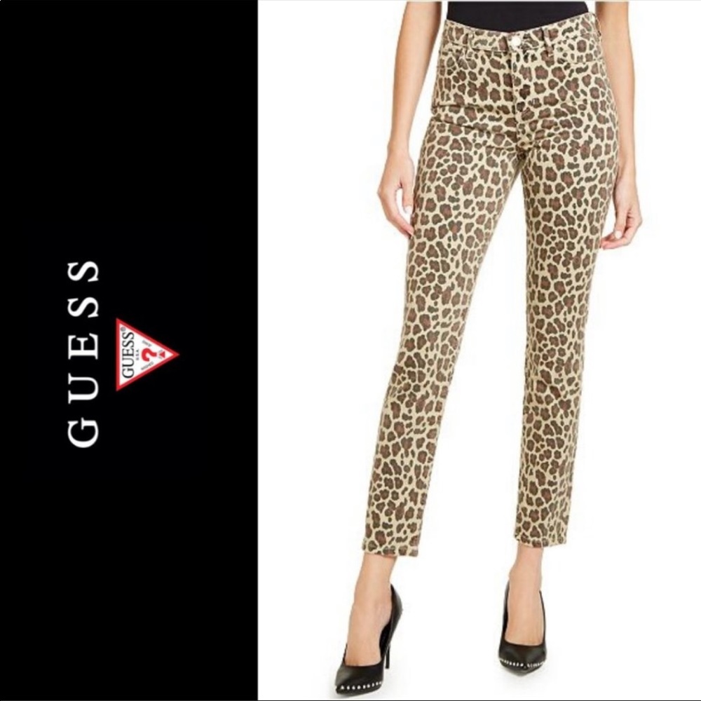 Guess | Animal Print High Rise Jeans NWOT